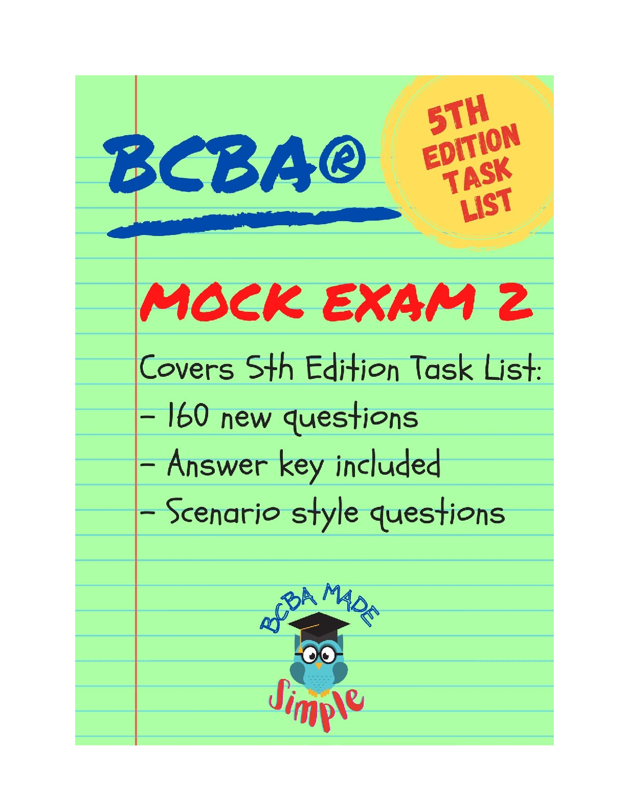 Preview image for BCBA Mock Exam 2 5th Edition Task List | 160 Questions | 5th Edition Task List | Board Certified Behavior Analyst | BCBA Exam Prep | BCBA
